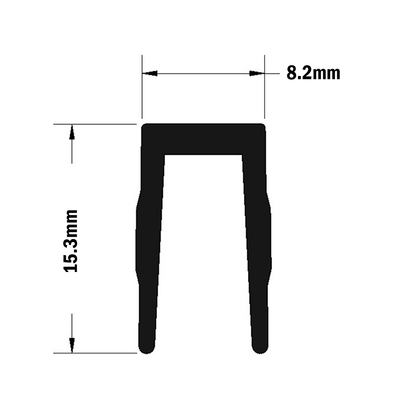 61-010-1 MODULAR SOLUTIONS PVC COVER PROFILE BLACK, 2M